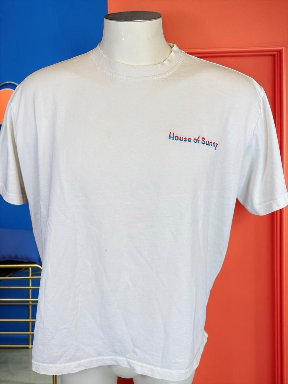 House of Sunny Free Wheeling Oversized Graphic T-Shirt White Moto Tee Small